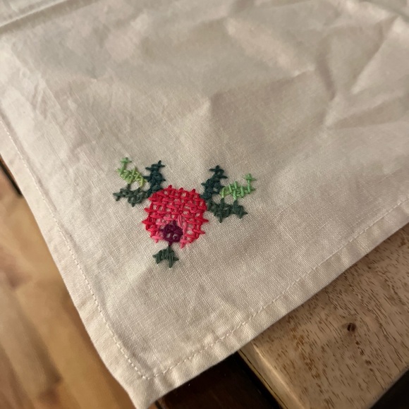 Vintage Set of 6 Embroidered Linen Napkins - Picture 3 of 14